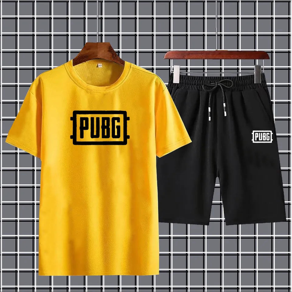 Pubg Printed Shorts + T Shirts Set for Boys Tracksuit For Mens Summer Tracksuit