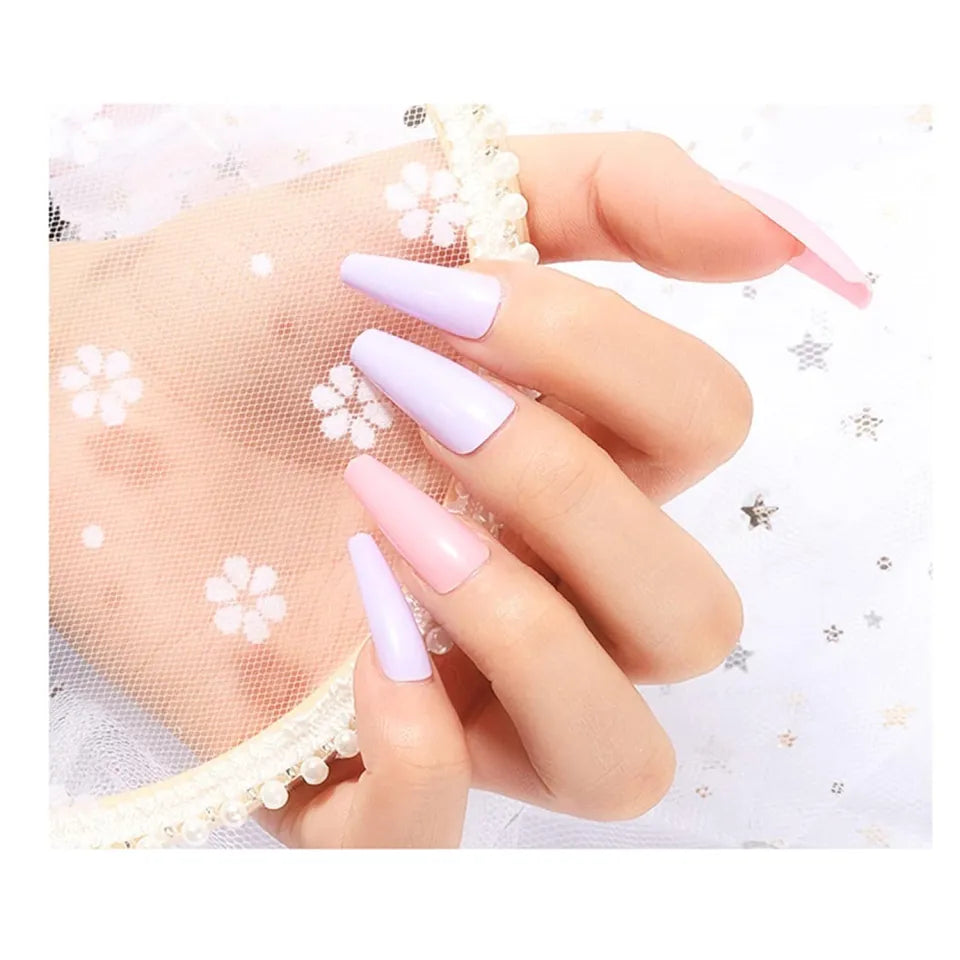 100 pcs Transparent/White Ballerina Fake Nails
