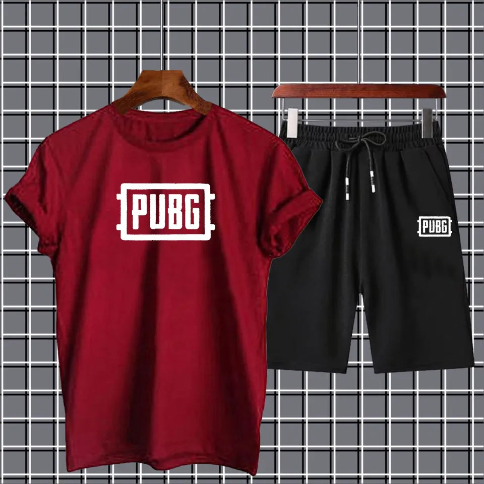 Pubg Printed Shorts + T Shirts Set for Boys Tracksuit For Mens Summer Tracksuit