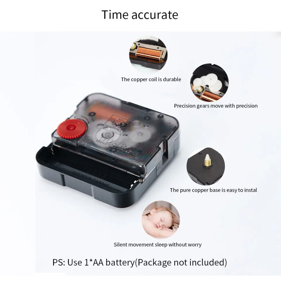 3D Wooden DIY Wall Clock Quartz Watch Decoration