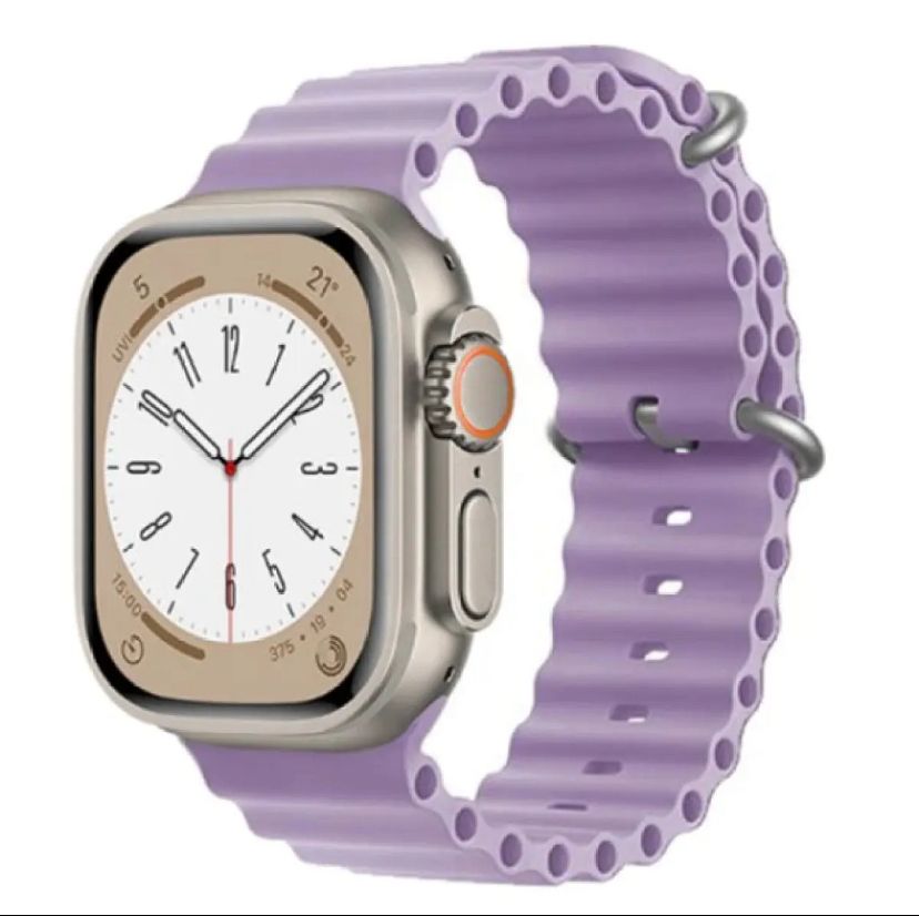 Ocean Silicone Band Strap for Apple Watch Ultra/Series 8, 7, 6, 5, 4, SE