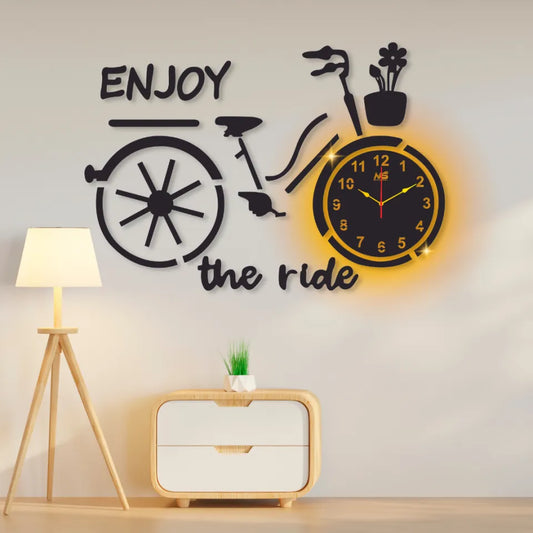 3D Wooden Wall Clock, Modern Quartz Design for Living Room or Office Home Decor and Gifting