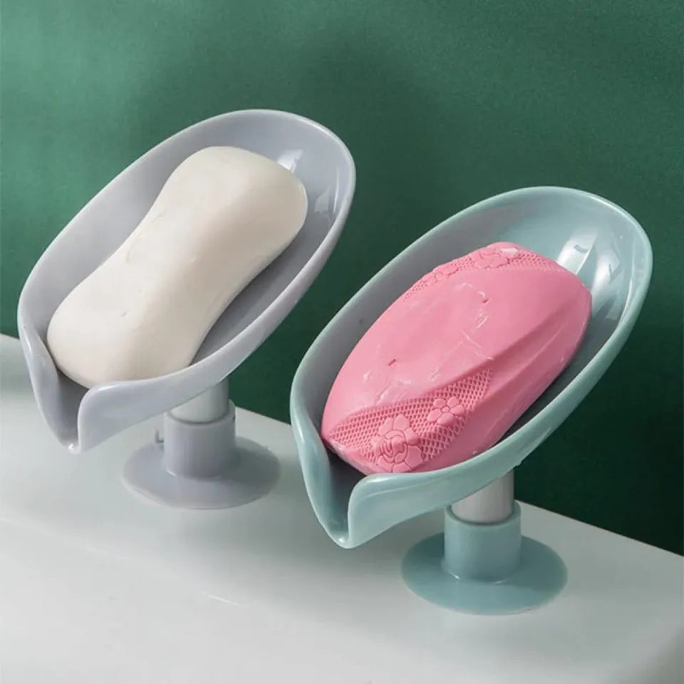 Newstyle Leaf Shape Soap Box Drain Soap Holder Box Bathroom Shower Soap