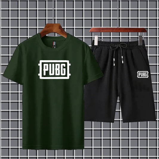 Pubg Printed Shorts + T Shirts Set for Boys Tracksuit For Mens Summer Tracksuit