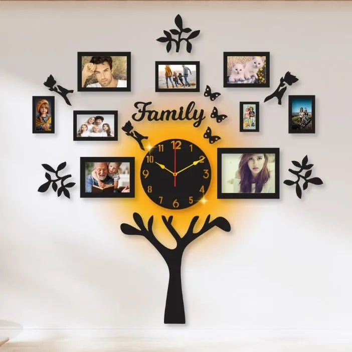 BB Bargain Bazzar Wall Clock 3D Wooden Watch DIY Design Back Light Variation