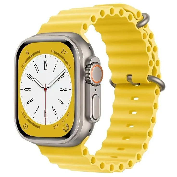 Ocean Silicone Band Strap for Apple Watch Ultra/Series 8, 7, 6, 5, 4, SE
