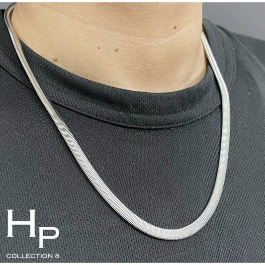 Pack of 3 Silver Stainless Steel Snake Chain Snake Bracelet and Silver ring.