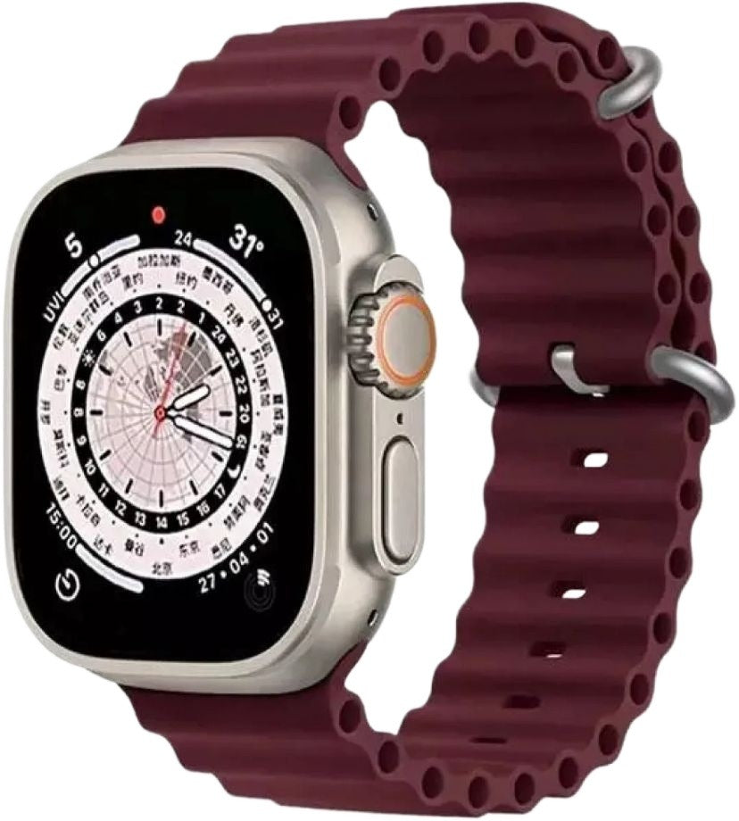 Ocean Silicone Band Strap for Apple Watch Ultra/Series 8, 7, 6, 5, 4, SE