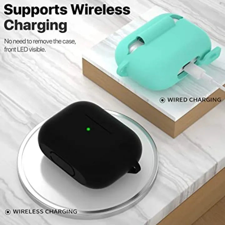 Silicone Protective Case for AirPods Pro 360° Shockproof Cover with Hook