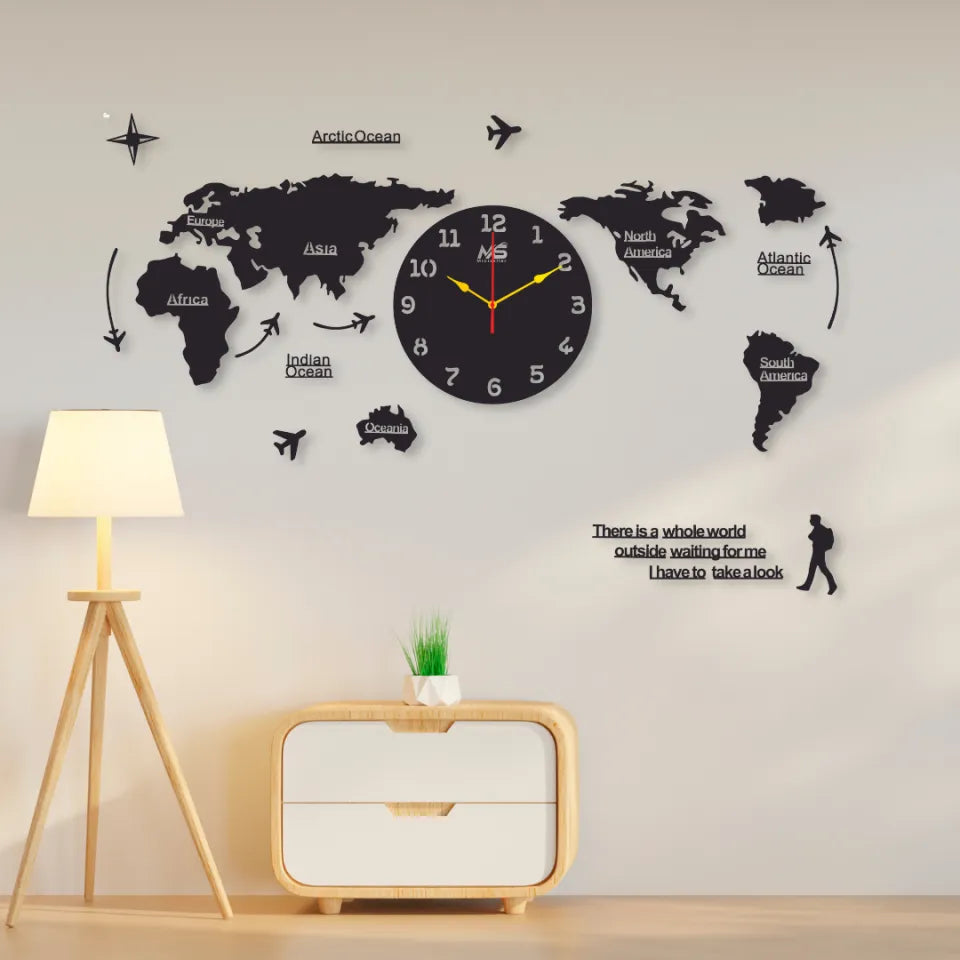 3D Wooden Wall Clock, Modern Quartz Design for Living Room or Office Home Decor and Gifting