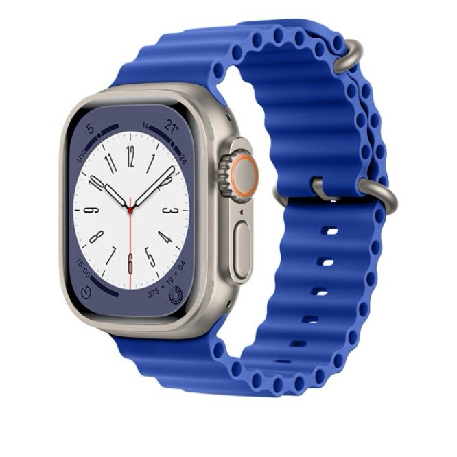 Ocean Silicone Band Strap for Apple Watch Ultra/Series 8, 7, 6, 5, 4, SE