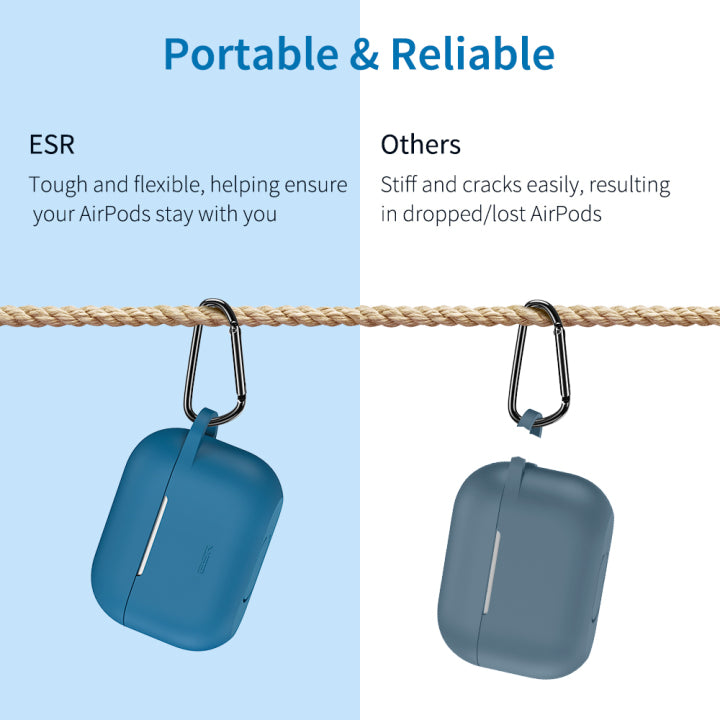 Silicone Protective Case for AirPods Pro 360° Shockproof Cover with Hook