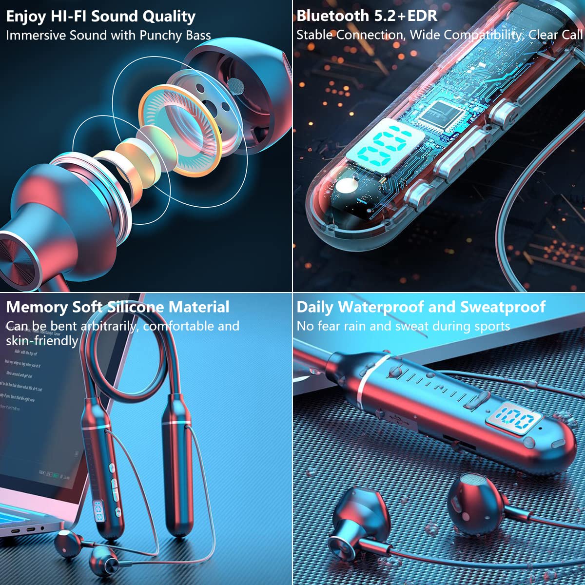 M10 , A6s , F2 earbuds Headphones,Handfree,EarPhone, Bluetooth Neckband